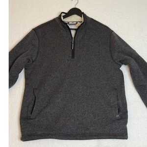 Orvis Mens Gray Fleece‎ Lined 1/4 Zip Pullover Sweater Large